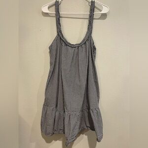 Zara Trafaluc Navy and White Checkered babydoll dress